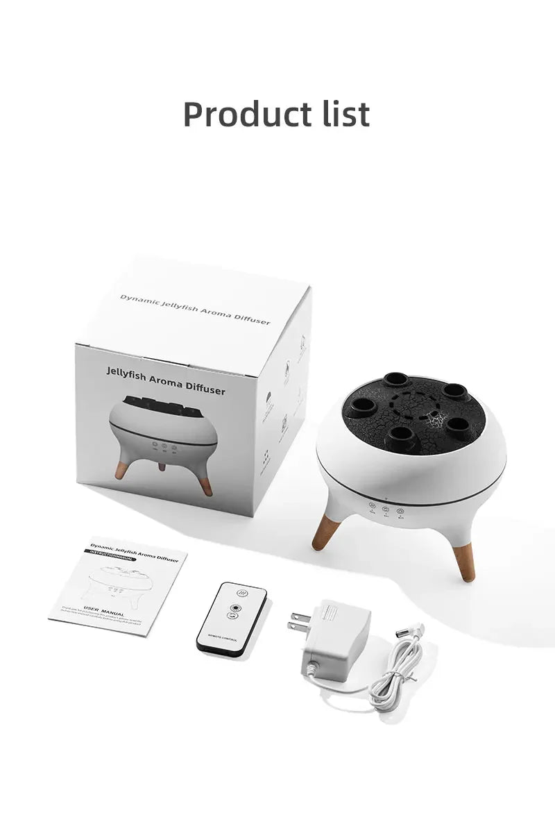 Humidificateur d'air ultrasonique intelligent Orca™ en forme de méduse – Diffuseur d'arômes avec télécommande et minuterie