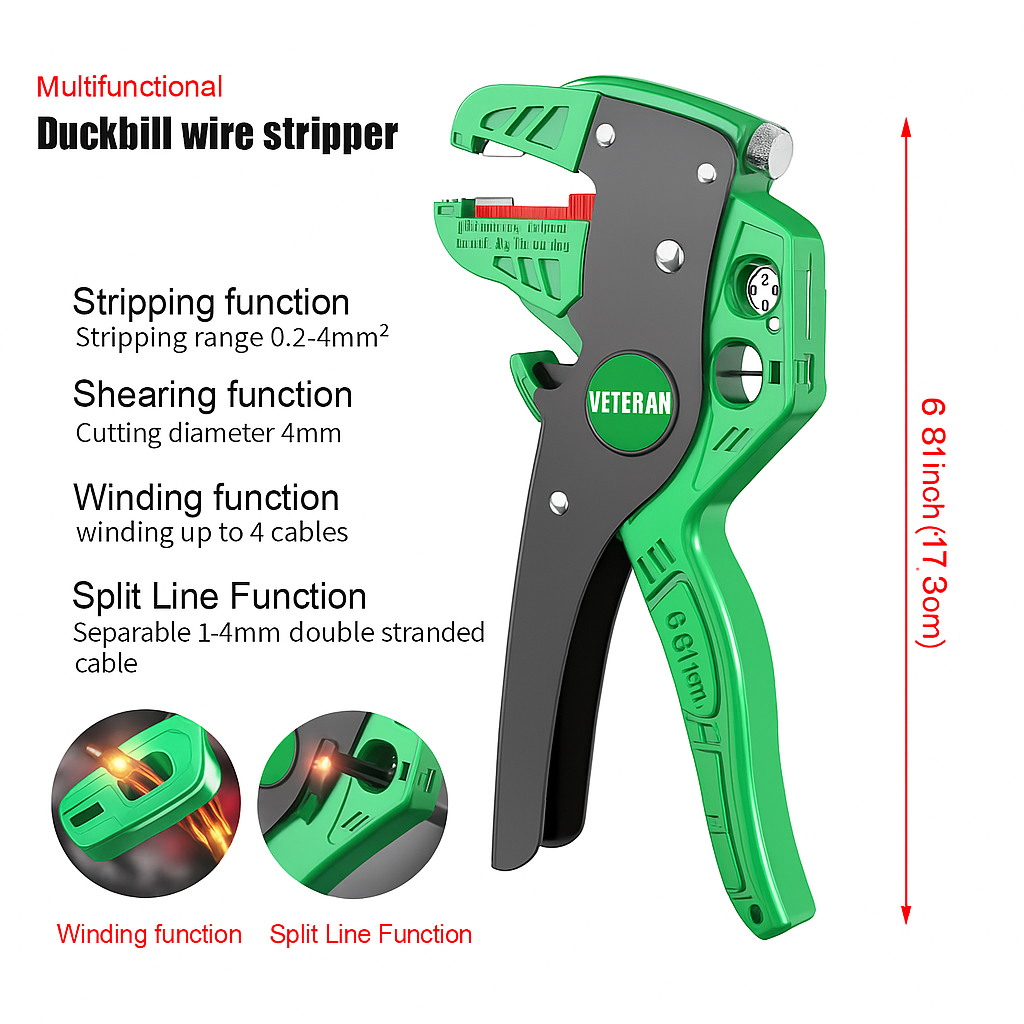 QuickStrip™ 2-in-1 Automatic Wire Stripper & Cutter Tool 0.2–4mm – Premium Quality