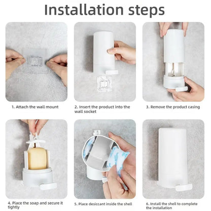 Wandmontierter Seifenmühlenspender – Trockener und sauberer Pulverbehälter für Zuhause, Fitnessstudio und Büro 