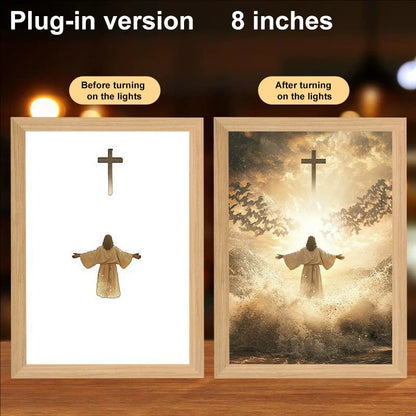 LumiFaith 4D LED-Jesus-Lampe – Inspirierende Wanddekoration &amp; Leuchtende Wohnaccessoires 