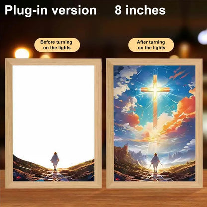 LumiFaith 4D LED-Jesus-Lampe – Inspirierende Wanddekoration &amp; Leuchtende Wohnaccessoires 