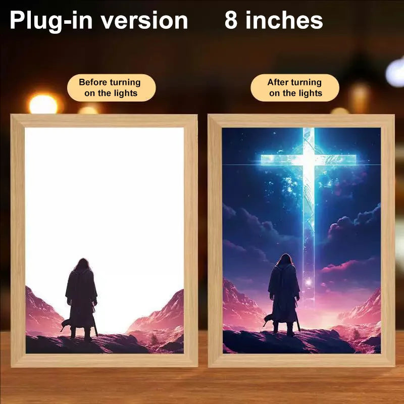 LumiFaith 4D LED-Jesus-Lampe – Inspirierende Wanddekoration &amp; Leuchtende Wohnaccessoires 
