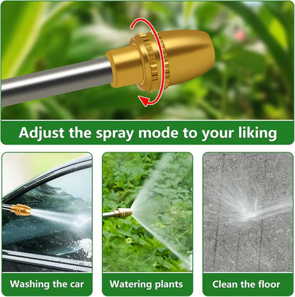 Heavy Duty Brass™ – Adjustable High-Pressure Hose Nozzle for Car Washing, Pet Shower & Garden Use