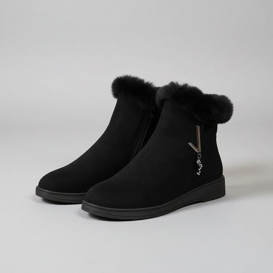 ✨ Verleihen Sie Ihrem Stil das gewisse Etwas – Winterliche Damen-Keilstiefeletten mit Strasssteinen | Elegante Stiefeletten mit hohem Absatz 