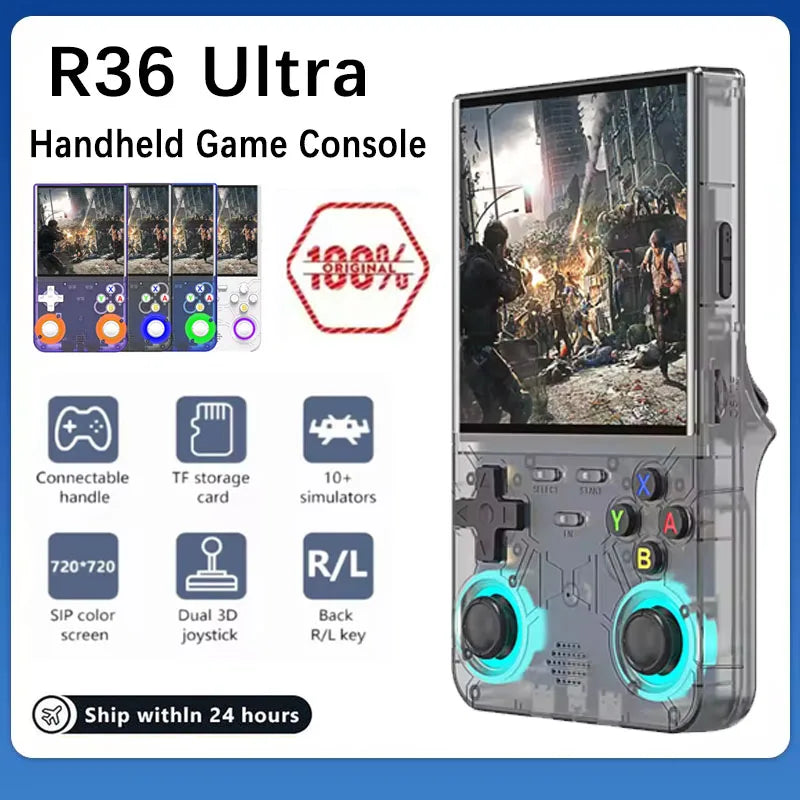 R36 ULTRA 2025 🎮 LNGOOR K36 Portable Game Console with 3.5" IPS Screen, 20,000 Classic Games, Rechargeable, 64GB/128GB