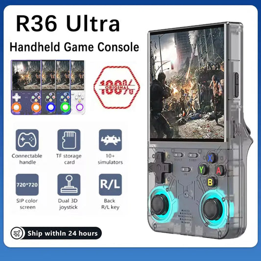 R36 ULTRA 2025 🎮 LNGOOR K36 Tragbare Spielkonsole mit 3,5"-IPS-Bildschirm, 20.000 klassischen Spielen, wiederaufladbar, 64 GB/128 GB 