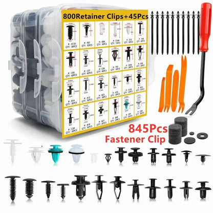 🔧🚗🚗 Bumper Retainer Clips & Plastic Rivets – Most Popular Sizes Push Pin Set for GM, Ford, Toyota, Honda, Chrysler | Door Trim, Fender & Panel Fasteners Kit – Your All-in-One Auto Repair Solution!