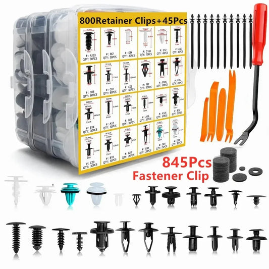 🔧🚗🚗 Bumper Retainer Clips & Plastic Rivets – Most Popular Sizes Push Pin Set for GM, Ford, Toyota, Honda, Chrysler | Door Trim, Fender & Panel Fasteners Kit – Your All-in-One Auto Repair Solution!
