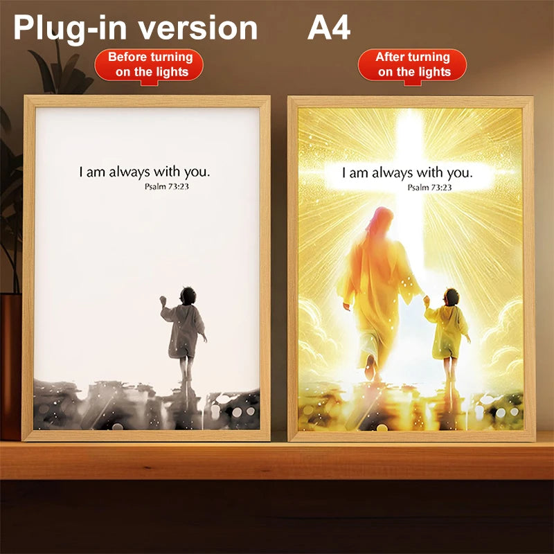 LumiFaith 4D LED-Jesus-Lampe – Inspirierende Wanddekoration &amp; Leuchtende Wohnaccessoires 