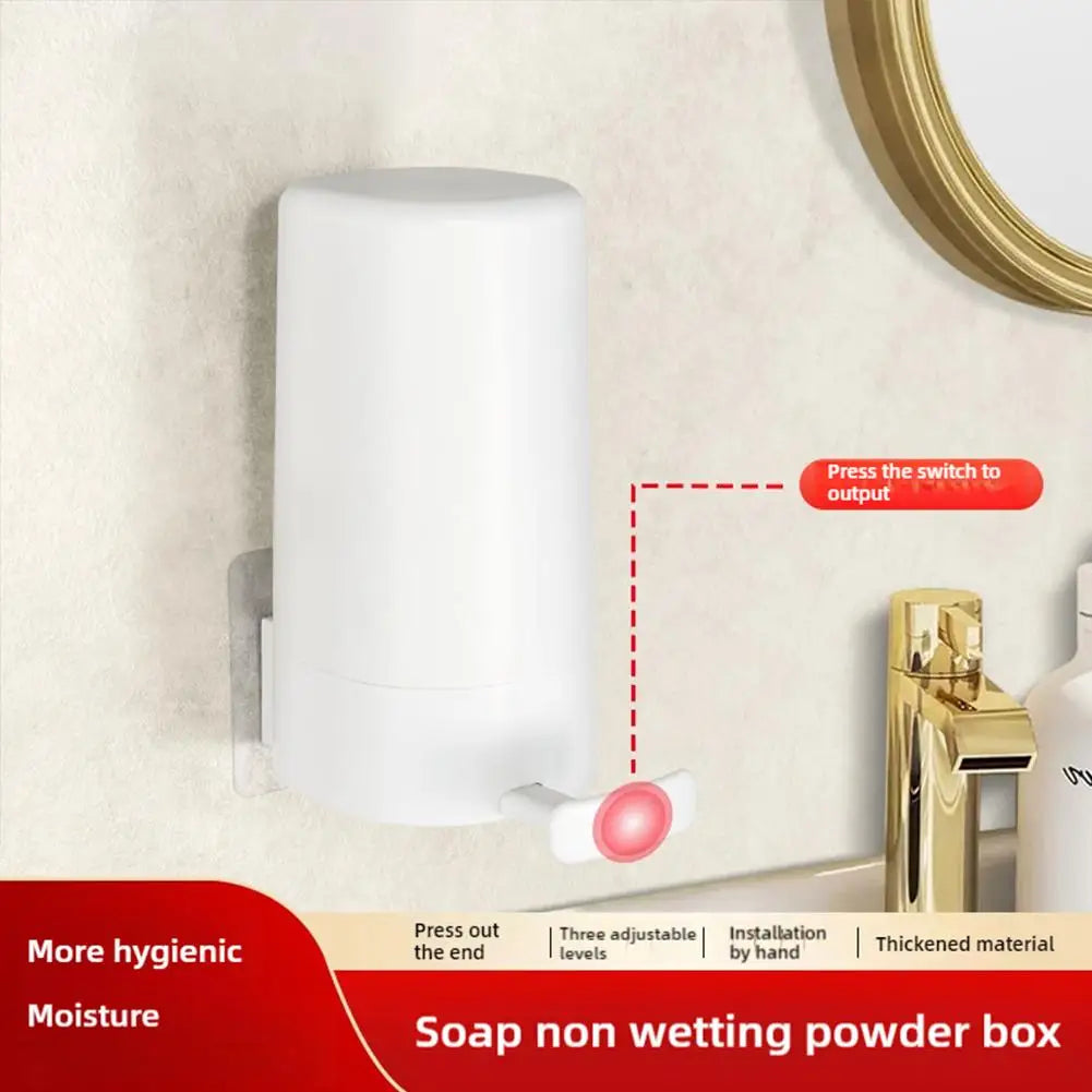 Wandmontierter Seifenmühlenspender – Trockener und sauberer Pulverbehälter für Zuhause, Fitnessstudio und Büro 