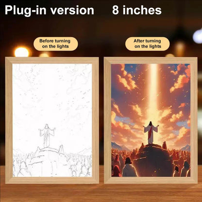 LumiFaith 4D LED-Jesus-Lampe – Inspirierende Wanddekoration &amp; Leuchtende Wohnaccessoires 