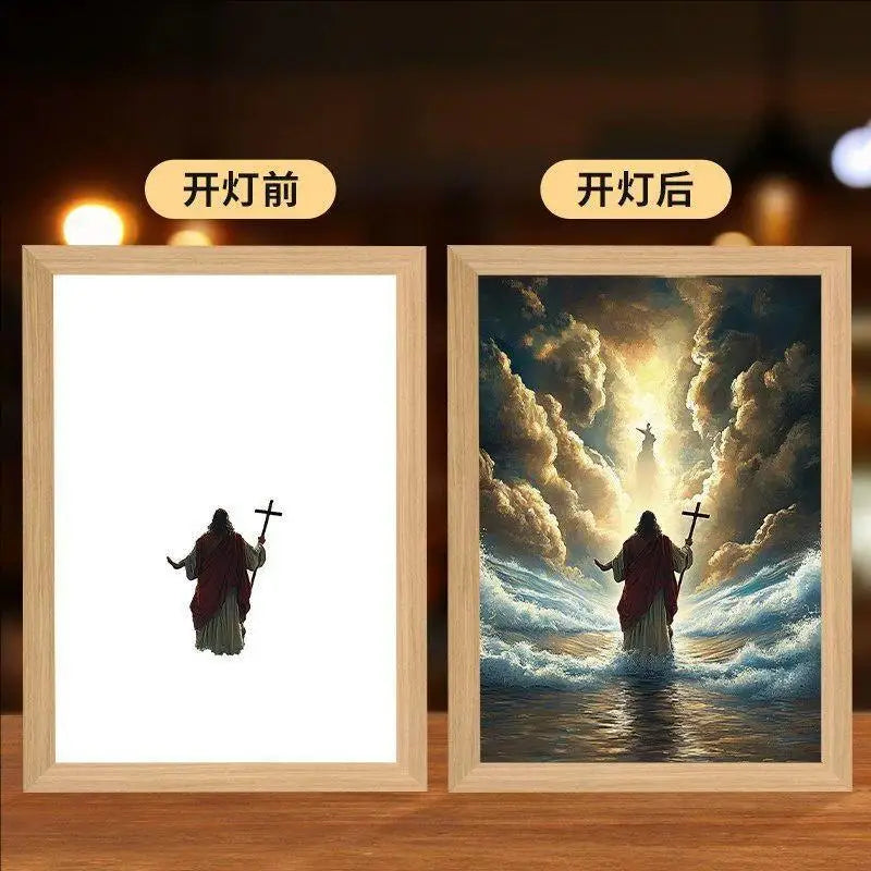 LumiFaith 4D LED-Jesus-Lampe – Inspirierende Wanddekoration &amp; Leuchtende Wohnaccessoires 