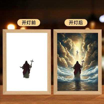 LumiFaith 4D LED-Jesus-Lampe – Inspirierende Wanddekoration &amp; Leuchtende Wohnaccessoires 