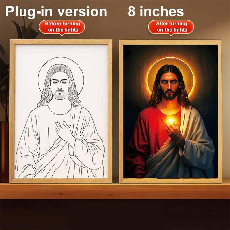 LumiFaith 4D LED-Jesus-Lampe – Inspirierende Wanddekoration &amp; Leuchtende Wohnaccessoires 