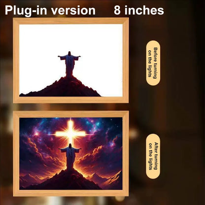 LumiFaith 4D LED-Jesus-Lampe – Inspirierende Wanddekoration &amp; Leuchtende Wohnaccessoires 