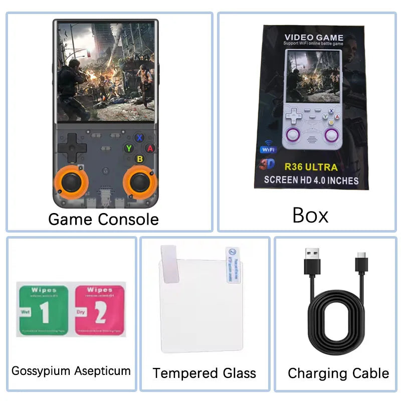 R36 ULTRA 2025 🎮 LNGOOR K36 Portable Game Console with 3.5" IPS Screen, 20,000 Classic Games, Rechargeable, 64GB/128GB