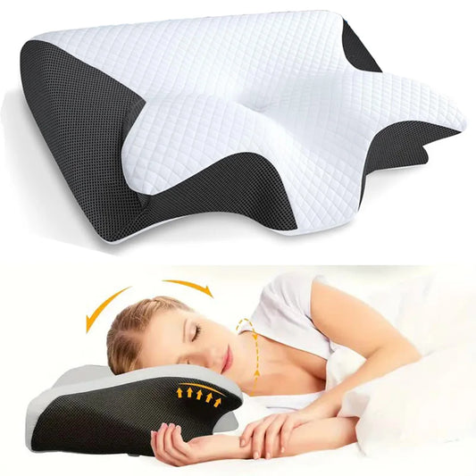 💤 Almohada cervical Derila Ergo™ de espuma viscoelástica: soporte ergonómico 2 en 1 para el cuello, ideal para todo tipo de personas. 