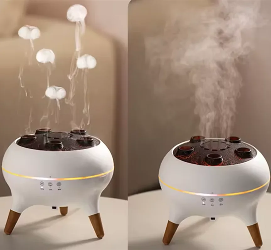 Humidificateur d'air ultrasonique intelligent Orca™ en forme de méduse – Diffuseur d'arômes avec télécommande et minuterie 