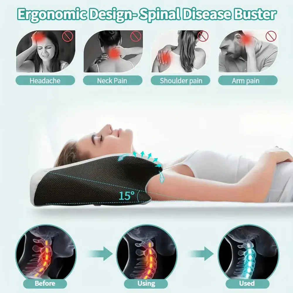💤 Derila Ergo™ Memory Foam Cervical Pillow – 2-in-1 Ergonomic Neck Support for All Sleepers
