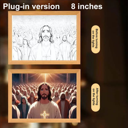 LumiFaith 4D LED-Jesus-Lampe – Inspirierende Wanddekoration &amp; Leuchtende Wohnaccessoires 